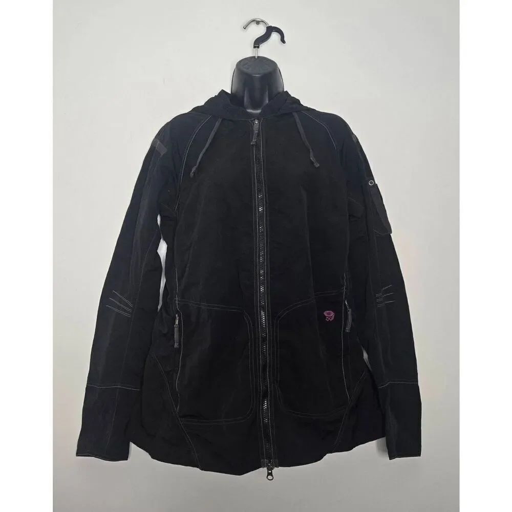 Mountain Hardwear Women's Size 14 Black Full Zip Hooded Jacket Black